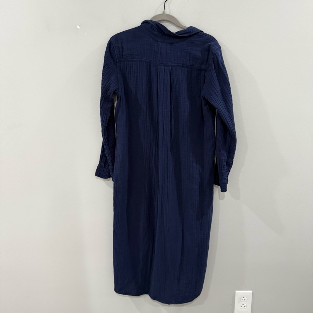 Xirena Dress Scarlyt Midi Cotton Gauze Belted in North Star Navy - Picture 6 of 6